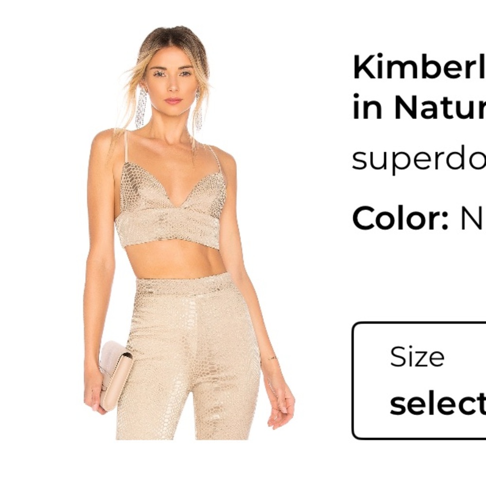 Beige pants set , size xs , crop top and pants